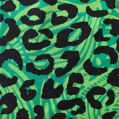 Sweatstoff French Terry Leopardenmuster, grn schwarz
