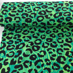 Sweatstoff French Terry Leopardenmuster, grn schwarz