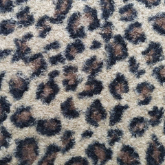Boucle Stoff Leopardenmuster Leoprint, schwarz braun beige