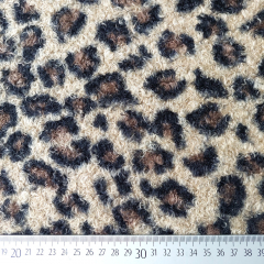Boucle Stoff Leopardenmuster Leoprint, schwarz braun beige