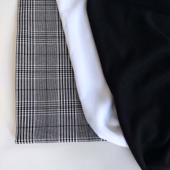 Hosenstretchstoff Bengalin Glencheckmuster, schwarz wei