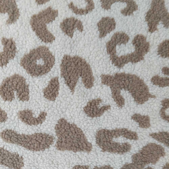 Bouclestoff Teddystoff Leomuster, braun hellbeige