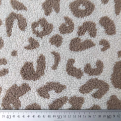 Bouclestoff Teddystoff Leomuster, braun hellbeige