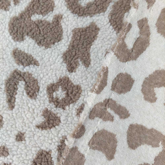 Bouclestoff Teddystoff Leomuster, braun hellbeige