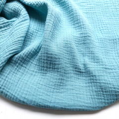 Musselin Stoff Double Gauze uni, helles aqua blau