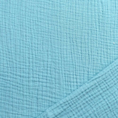 Musselin Stoff Double Gauze uni, helles aqua blau