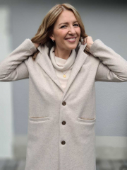 Jackenstoff Wool Look klassischer Stil, natur meliert