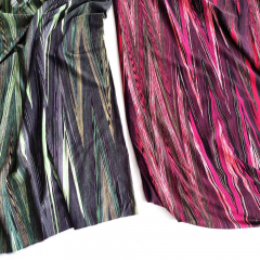 Viskose Jerseystoff Zickzack abstraktes Muster, Grntne mint armygrn dunkelgrn