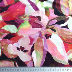 Viskose Jerseystoff abstraktes Muster Aquarell Stil, rot weinrot