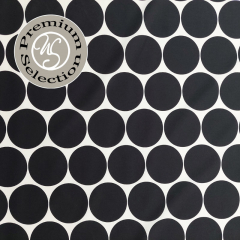 EINZELSTCK  75 cm Silky Cotton Baumwollstoff groe Punkte Dots, schwarz wei - Made in Italy