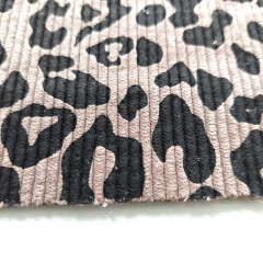 Breitcordstoff Leopardenmuster schmale Rippen elastisch gewaschen, schwarz taupe