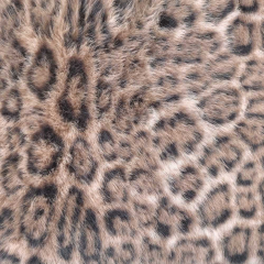 Fellimitat Leopardenmuster Pelzimitat Animal Print flauschig weich, braun dunkelbraun camel