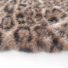 Fellimitat Leopardenmuster Pelzimitat Animal Print flauschig weich, braun dunkelbraun camel