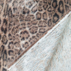 Fellimitat Leopardenmuster Pelzimitat Animal Print flauschig weich, braun dunkelbraun camel