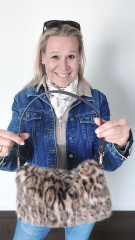 Fellimitat Leopardenmuster Pelzimitat Animal Print flauschig weich, braun dunkelbraun camel
