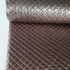Steppstoff Doubleface Lederimitat Fellimitat, braun metallic