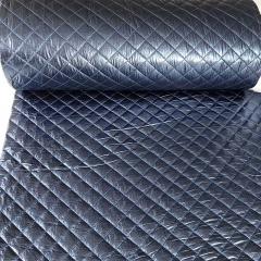 Steppstoff Doubleface Lederimitat Fellimitat, dunkelblau metallic
