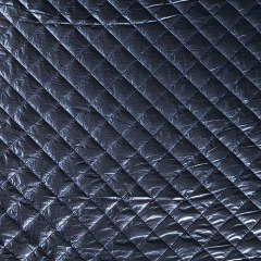 Steppstoff Doubleface Lederimitat Fellimitat, dunkelblau metallic