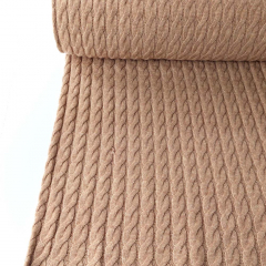 Strickstoff Zopfmuster klassischer Stil, camel