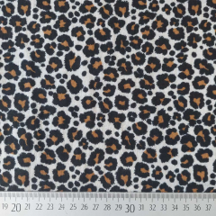 Musselin Stoff Double Gauze Leoparden Muster, camel schwarz beige