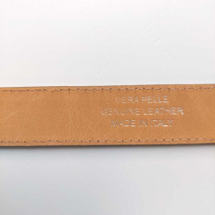 Wildledergrtel kleines Leopardenmuster Gr. 100 -silberne Schnalle - beige schwarz -Made in Italy