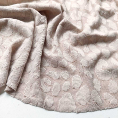 Jacquard Strickstoff Leopardenmuster 3D, beige