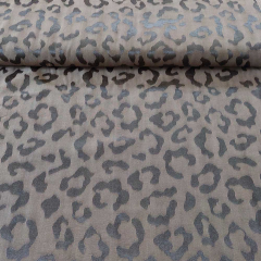 Viskosestoff Jacquard Leopardenmuster, mattes dunkelbraun