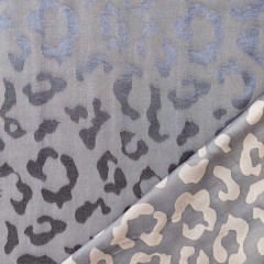 Viskosestoff Jacquard Leopardenmuster, mattes dunkelbraun