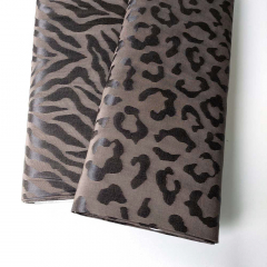 Viskosestoff Jacquard Leopardenmuster, mattes dunkelbraun