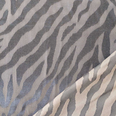 Viskosestoff Jacquard Zebramuster, mattes dunkelbraun