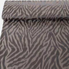 Viskosestoff Jacquard Zebramuster, mattes dunkelbraun