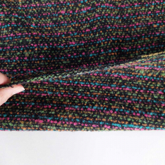 Bouclestoff Streifen Deadstock Designerstoff -pink hellgrn schwarz - Made in Italy
