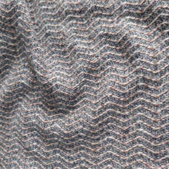 Wollstoff Zickzackmuster Deadstock Designerstoff -terracottabraun grau - Made in Italy