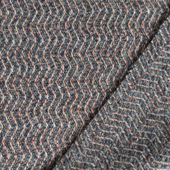 Wollstoff Zickzackmuster Deadstock Designerstoff -terracottabraun grau - Made in Italy
