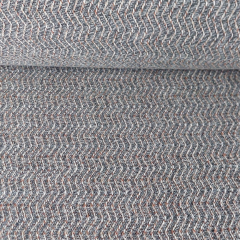 Wollstoff Zickzackmuster Deadstock Designerstoff -terracottabraun grau - Made in Italy