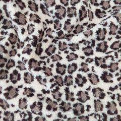 Teddyfell Teddyfleece Leopardenmuster, taupe dunkelbraun hellbeige