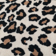 Teddyfell Teddyfleece groes Leopardenmuster, braun schwarz hellbeige