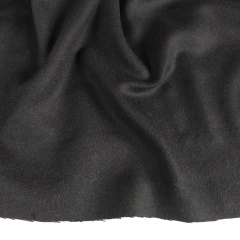 Wollstoff Woolblend weich uni schwarz - Made in Italy