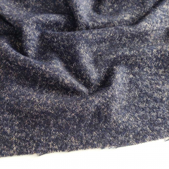 Wollmisch-Tweed zweifarbig dunkelblau beige - Made in Italy
