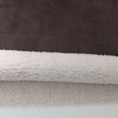 Wildlederimitat mit Teddyfell Doubleface Fake Suede - natur dunkelbraun