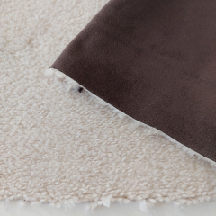 Wildlederimitat mit Teddyfell Doubleface Fake Suede - natur dunkelbraun