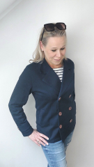 Baumwolltwillstoff mit Stretch, dunkelblau