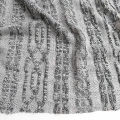 Strickstoff mit Zopfmuster leicht, grau steingrau