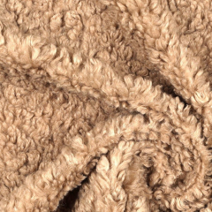 Teddy Boucle Stoff Schafslckchen, camel beige