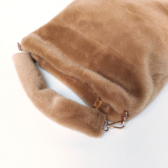 Fake Fur Fell(imitat)tasche flauschig weich uni, camel braun