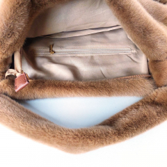 Fake Fur Fell(imitat)tasche flauschig weich uni, camel braun