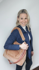 Fake Fur Felltasche flauschig weich uni, camel braun