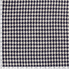 Boucle Stoff Hahnentritt Lurex, dunkelblau cremewei