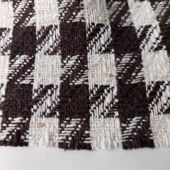 Boucle Stoff Hahnentritt Lurex, braun cremewei