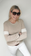 Strickstoff Glattstrick Viskose weich, hellbeige